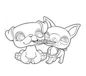 coloriage petshop chiens qui jouent a la corde